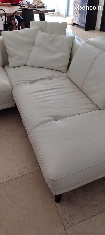 Canapé cuir blanc (image 12)