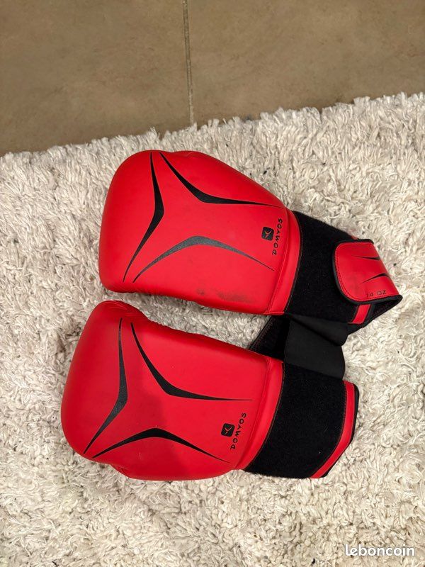 Gants de boxe domyos rouge – 14 oz (image 1)