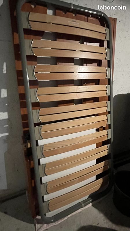Lit Bateau En Bois Massif 190x90 Cm - Avec Lattes, Fait Main - Occasion