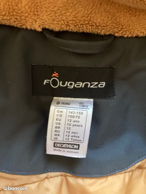 Veste équitation fouganza imperméable et chaude - taille 12 ans (image 2)