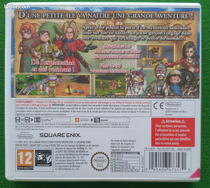 Dragon Quest VII 3ds jeu + boite entière (image 2)