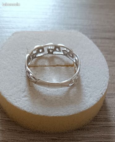 Bague Ancienne En Argent Massif 925 - Taille 51 - Style Jonc Drapé - Occasion