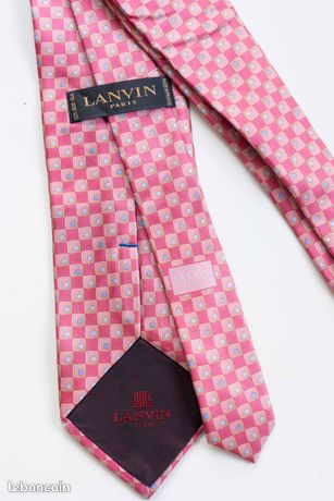 Cravate Vintage Lanvin Paris 100% Soie - Rouge - Parfait état