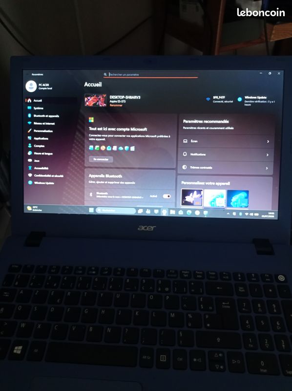 PC portable ACER Aspire i3 RAM 8go SSD 256go Windows 11 famille Pack Office 2021 pro plus Batterie neuf (image 3)