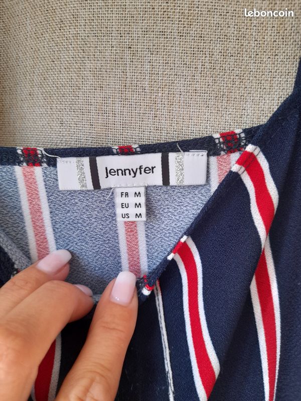 Combishort bleu rayé blanc et rouge Jennyfer Taille M kanou42 (image 7)