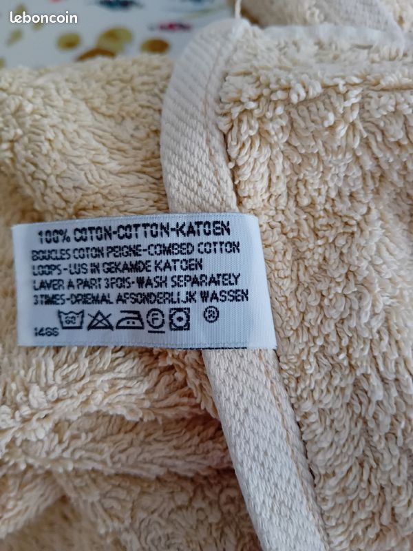 Drap de douche jaune 66 x 140 cm (image 2)