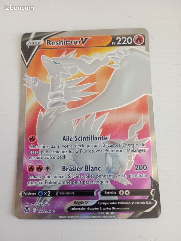 Reshiram V Full Art - Jeux & Jouets