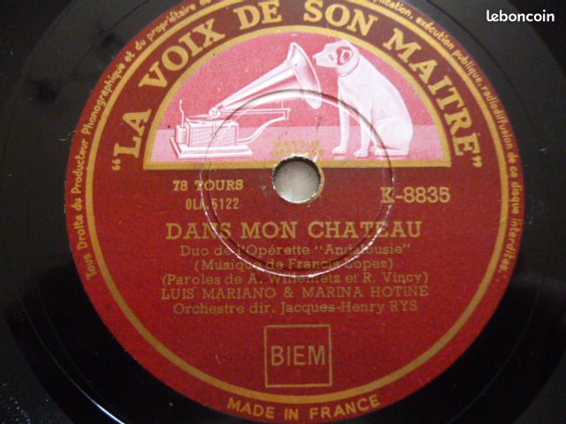 ANCIEN DISQUE Aiguilles ou Saphir ? SANTA MARIA DANS MON CHÄTEAU N° K.8835 (image 4)