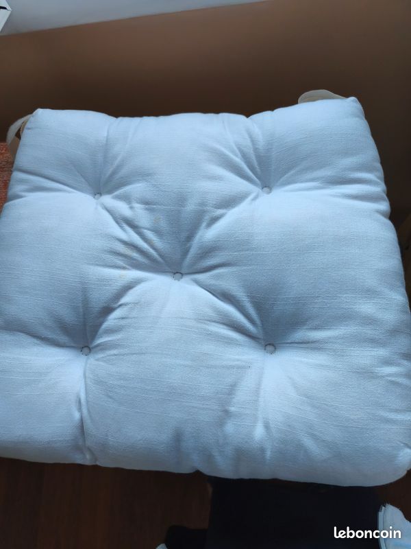 4 coussins tissu blanc ecru (image 2)
