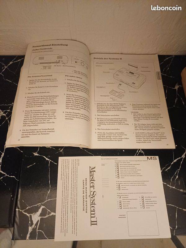 Carte De Garantie SEGA Master System II - 2, Rétro, Très Bon état