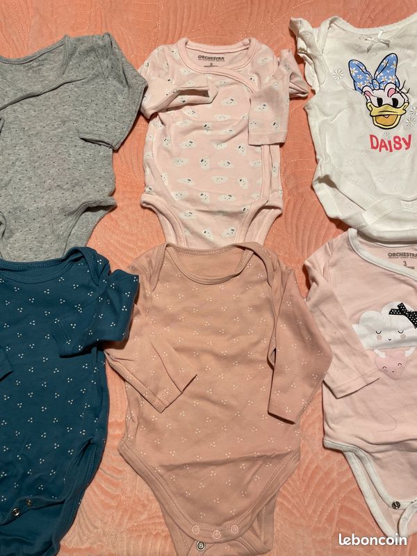 Lot de 8 bodys bébé fille 3 mois (image 2)