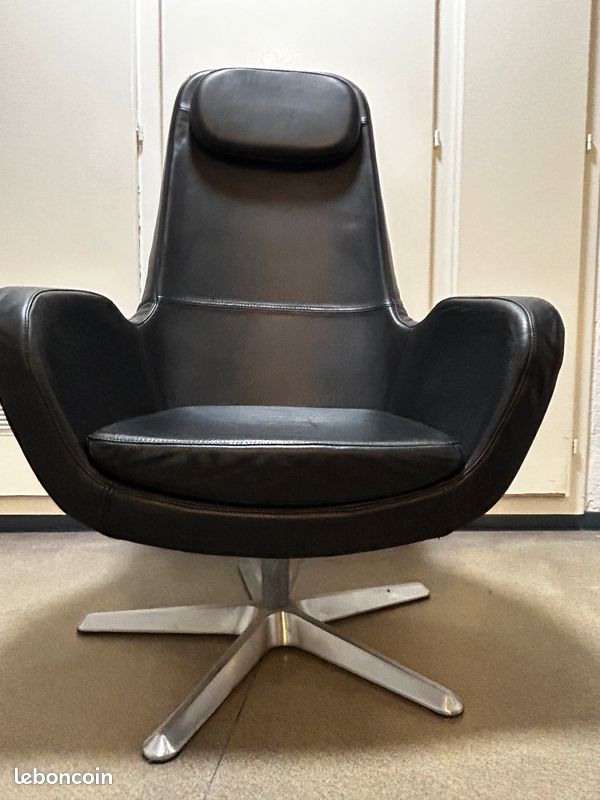 Lot de fauteuils et chaises vintage année 70 (image 3)