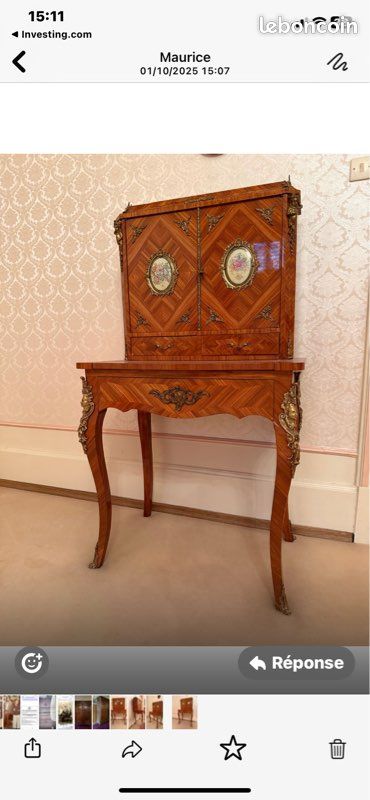 Meuble , cabinet ancien en marqueterie (image 4)