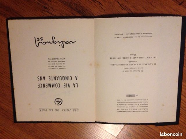 VALIGNAT, La vie commence à 50 ans (grand papier, numéroté, envoi autographe) (image 3)
