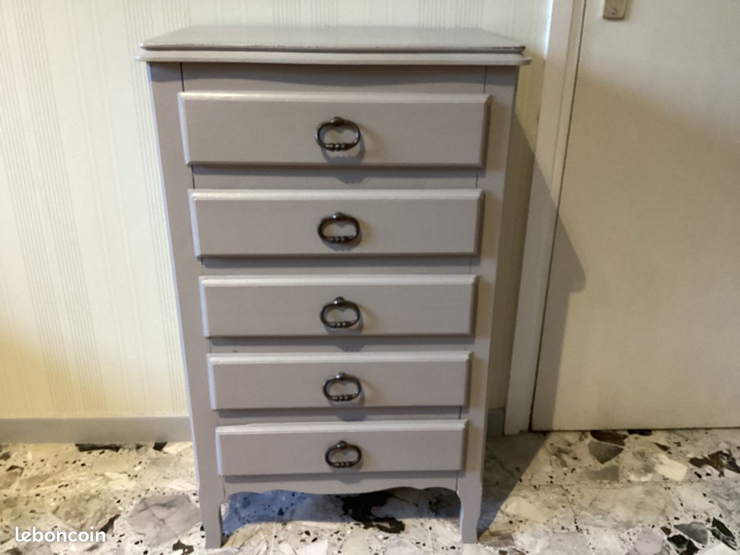 Commode Haute 4 Tiroirs En Bois Agliana – 45 X 39 X 90 Cm - Design Vicenza