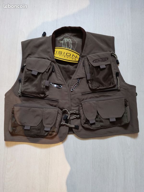 Gilet De Pêche Orvis Vintage Kaki XL – Neuf Sans étiquette, Poches Multiples, Polyvalent