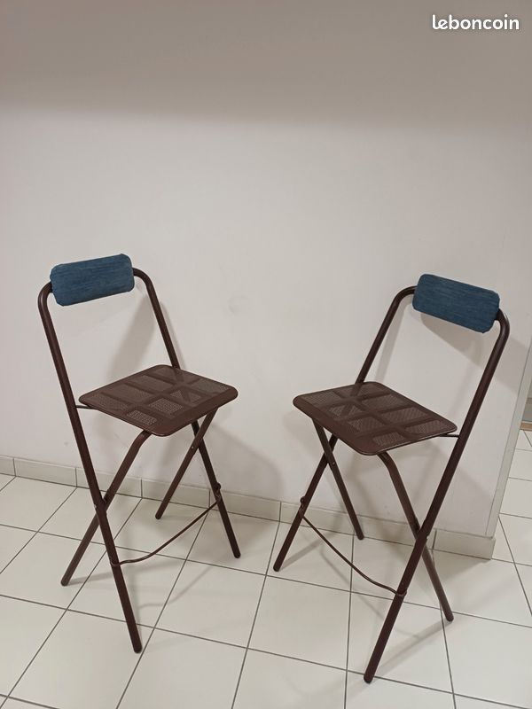 Chaise haute de bar pliante et non pliable en métal (image 8)