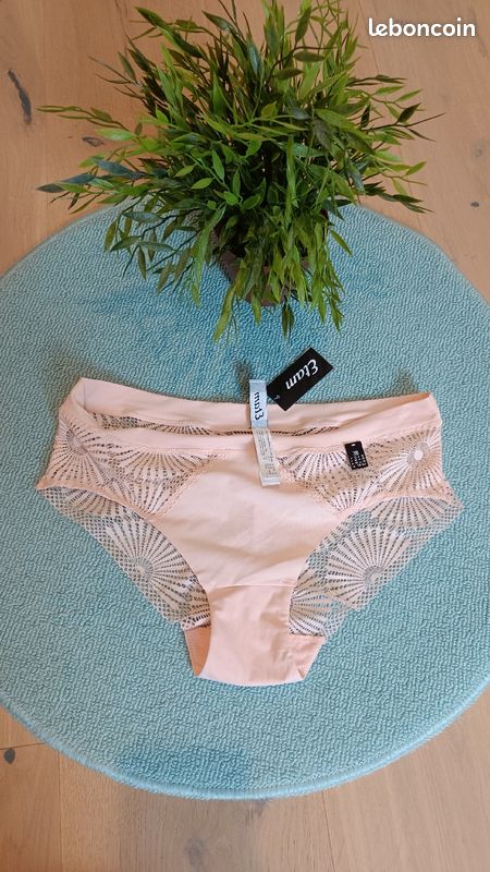 Magnifique culotte dentelle beige rosé femme 38 🌺 ETAM 🌺 Neuve (image 3)