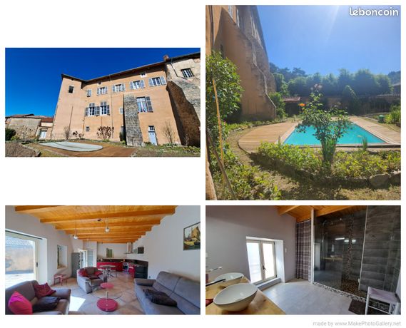 Ensemble immobilier : App. Privatif de charme + App. Locatifs + Gîte +garage 140 m2 + jardin +piscine