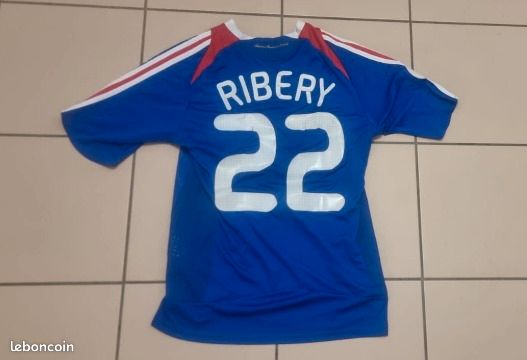 Maillot EQUIPE DE FRANCE 2008 ADIDAS football shirt trikot RIBERY n°22 maglia XL