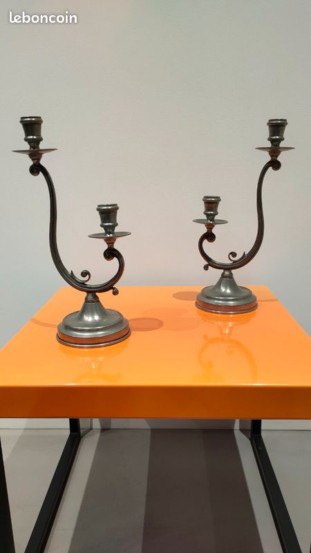 Bougeoirs en étain (image 3)
