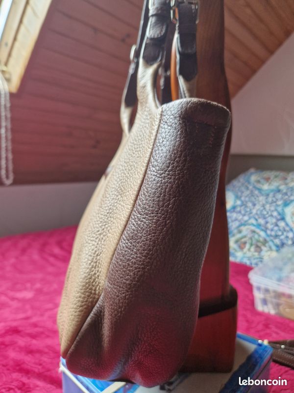 Sac En Cuir Frederic T Paris - Bandoulière Marron, Vintage, Occasion Très Bon état