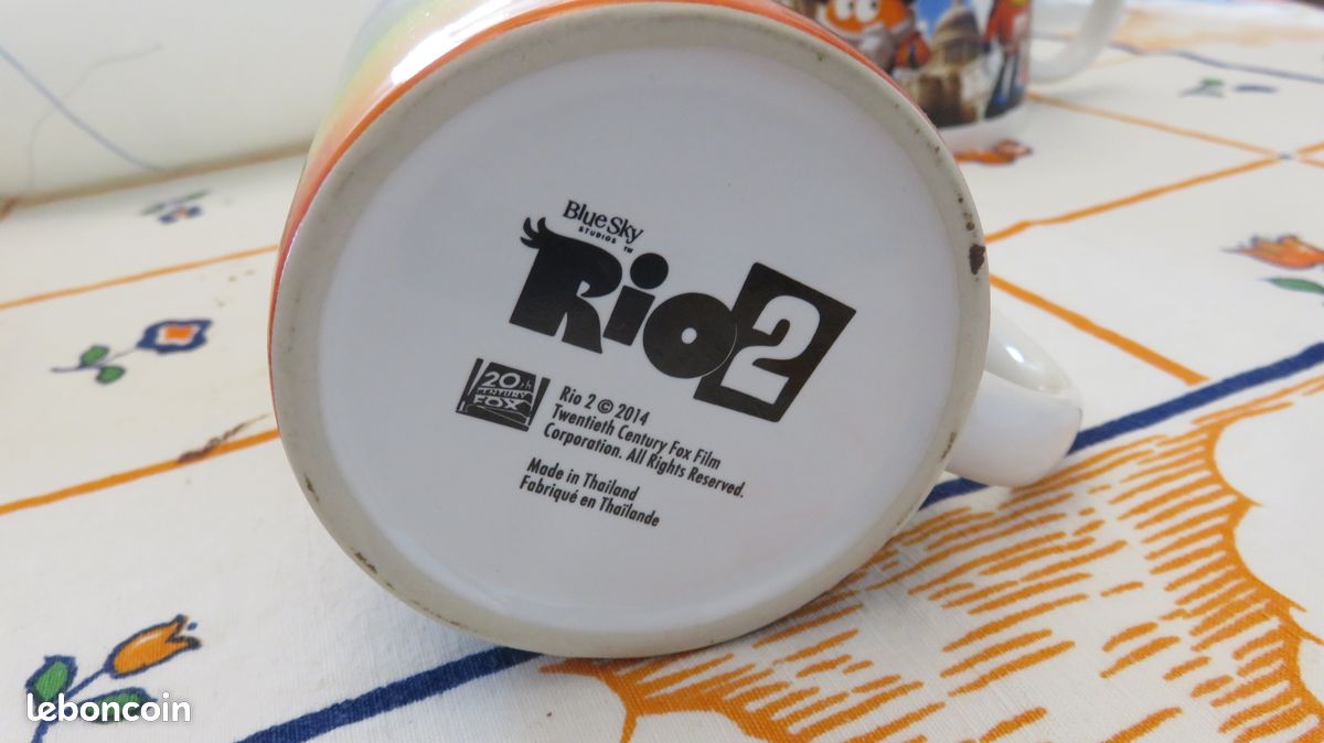 2 Mugs En Céramique RIO 2 - Twentieth Century Fox - Très Bon état Occasion - Enfants