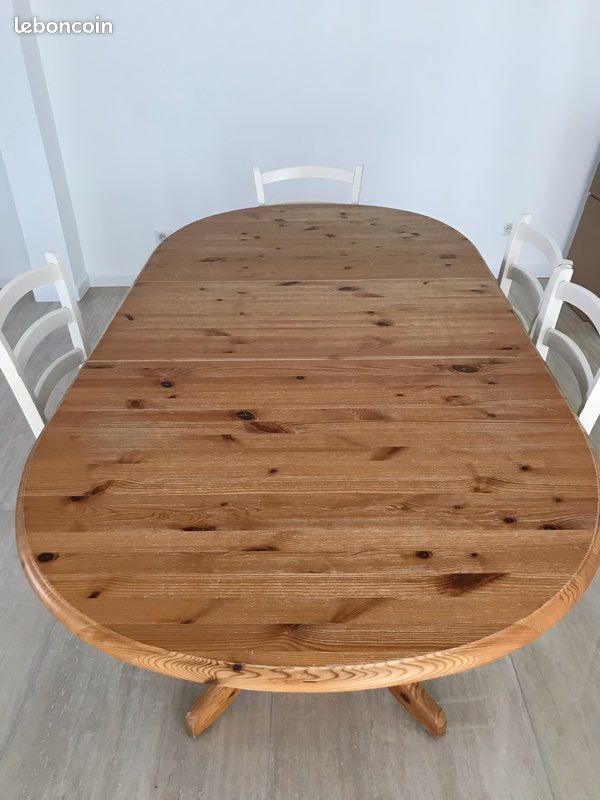 Table en pin avec rallonge (image 1)