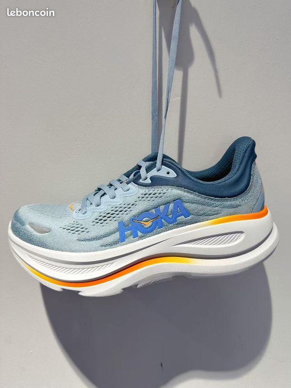 HOKA Bondi 9 Blanc Bleu (image 1)