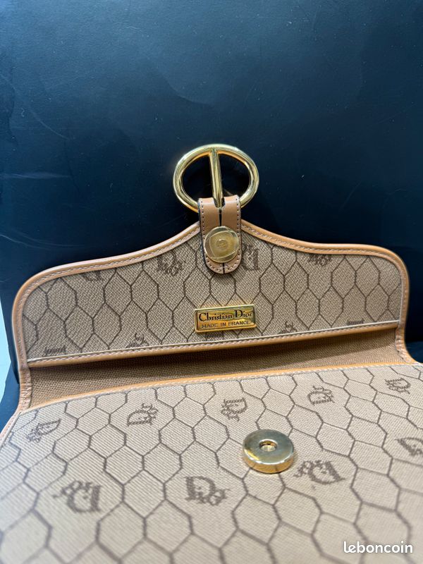 Pochette dior nid d'abeille marron cuir Accessoires Bagagerie