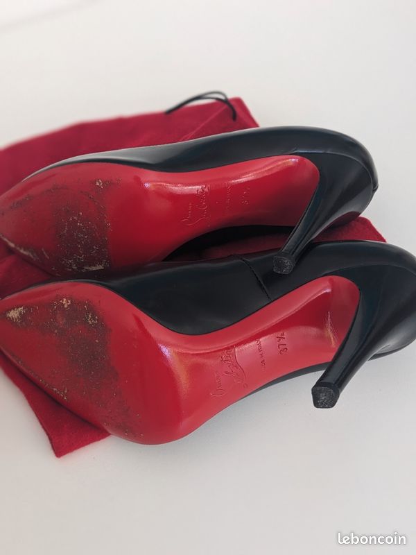Christian Louboutin Decollete 868 100 - Black Jazz Calf - Taille 37.5 - Très bon état (image 3)