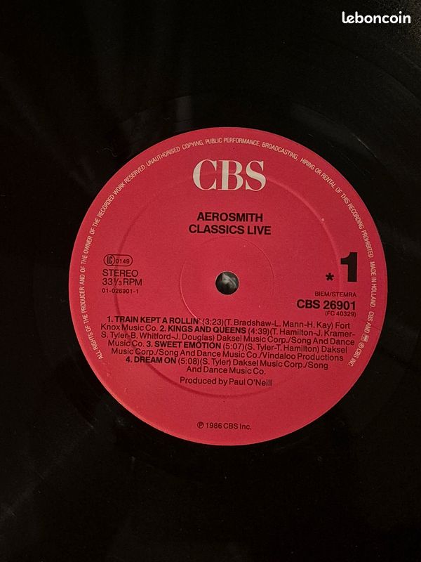 Vinyle 33t Aerosmith Live (image 5)