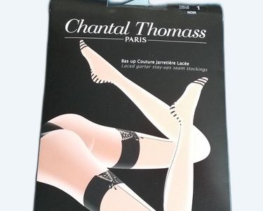 Bas couture CHANTAL THOMASS coloris Ivoire. Taille 4. Back seam stockings