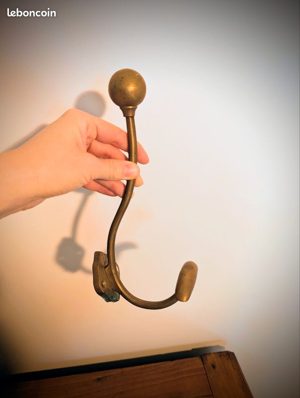 Patère, porte manteaux en laiton d'époque 19 èm