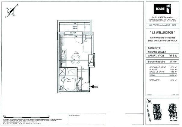 Appartement a louer vandoeuvre-les-nancy - 1 pièce(s) - 20 m2 - Surfyn