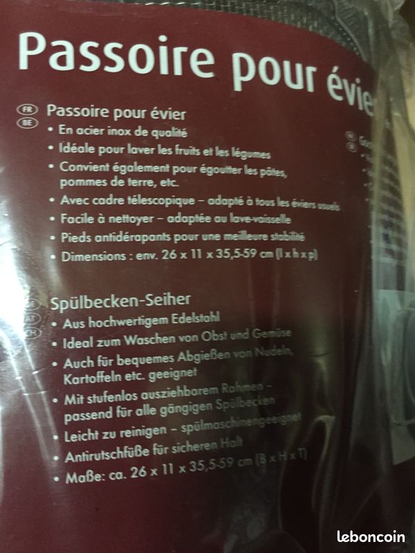 Passoire pour évier inox ajustable tous éviers (image 2)