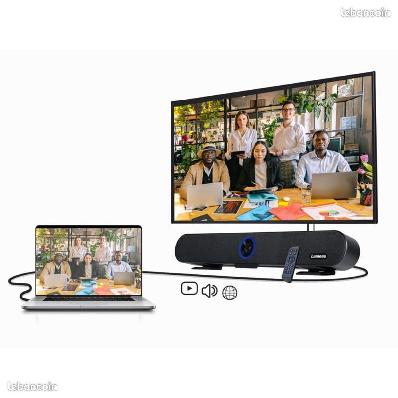Barre vidéo Lumens MS-10 4K UHD, microphones intégrés (image 3)