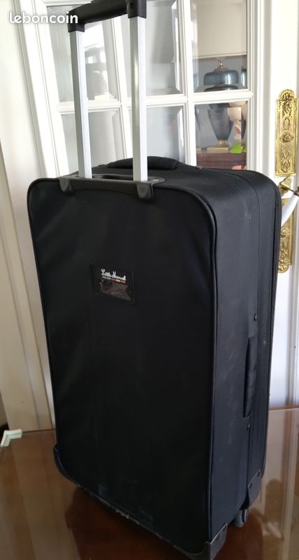 VALISE SOUPLE - GRAND MODELE 80x44x28 - MARQUE LITTLE MARCEL - A ROULETTES ET POIGNEE RETRACTABLE – GRANDES POCHES INTERIEUR ET EXTERIEUR – PARFAIT ETAT (image 4)