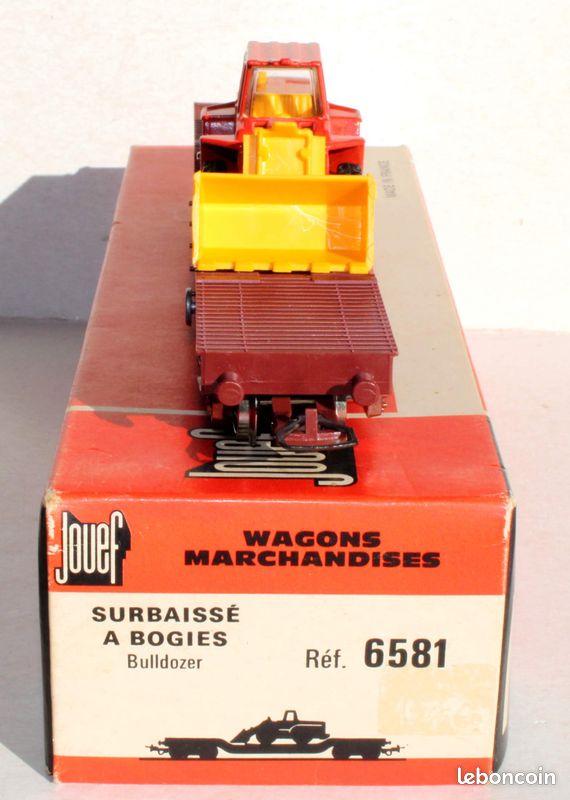 JOUEF WAGON PLAT SURBAISSE A 2 BOGIES CHARGEMENT TRANSFORMATEUR Ref