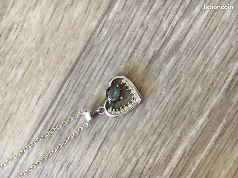 Collier argent coeur (image 1)