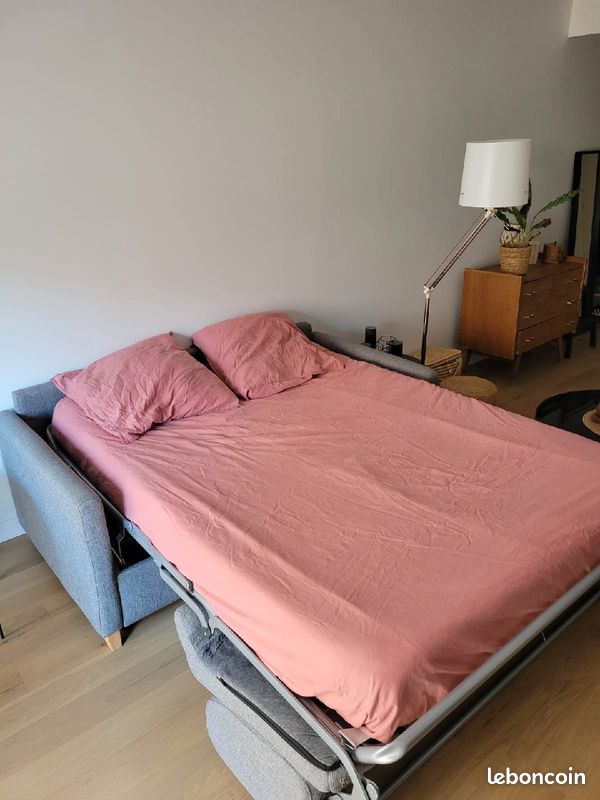 Canapé Miliboo Graham Convertible 3 places en tissu avec matelas 140x190cm (image 5)