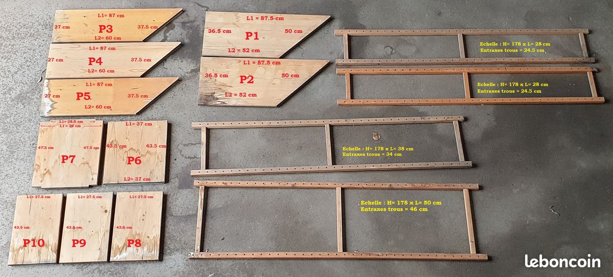 Lot Crémaillères M19 alu et acier encastrables + consoles (image 9)