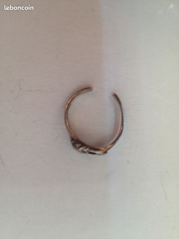 Bague argentée ajustable lune et soleil, idée cadeau (image 2)
