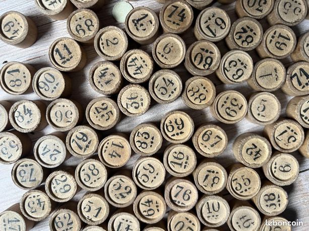 Ancien Coffret De Loto En Bois JJF Début 20e Siècle – Jeu De Société Vintage