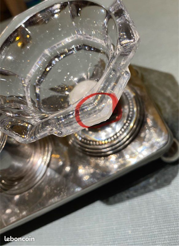 Paire De Salerons Christofle – Métal Argenté Et Cristal – Design Brillant – Occasion