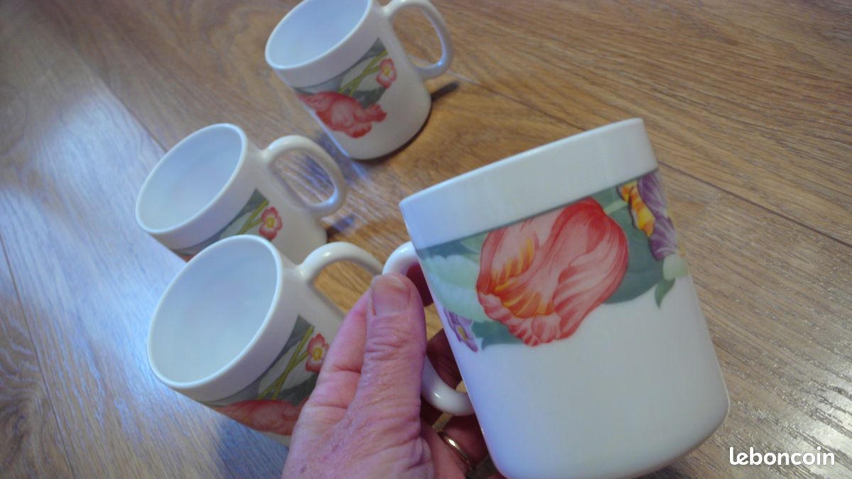 Lot De Mugs Arcopal Vintage - Multicolore - Occasion En Bon état