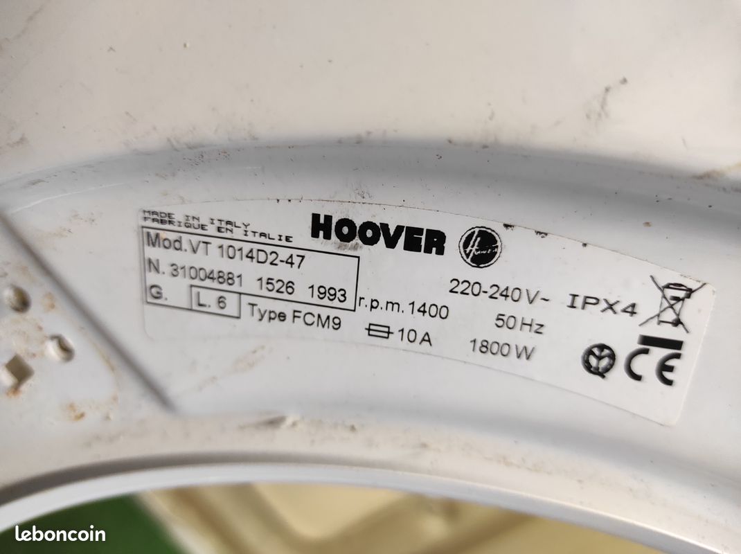 Roue avant lave linge Hoover Candy (image 2)