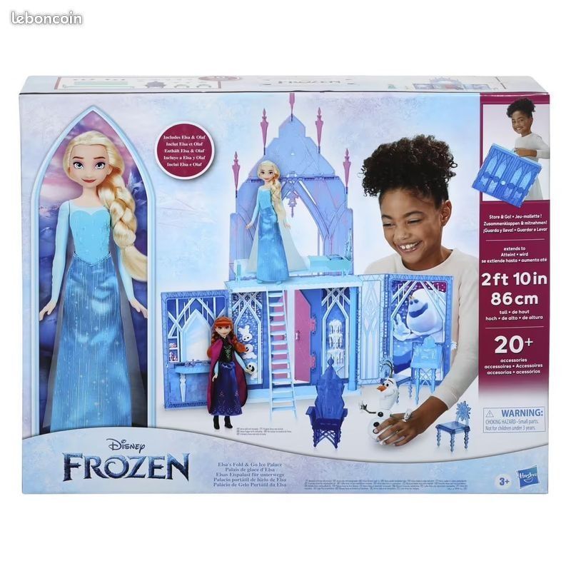 Coffret Disney La Reine des neiges 2, Palais de glace d'Elsa, poupées Elsa et Olaf, coffret château, pour enfants, à partir de 3 ans, neuf (image 1)