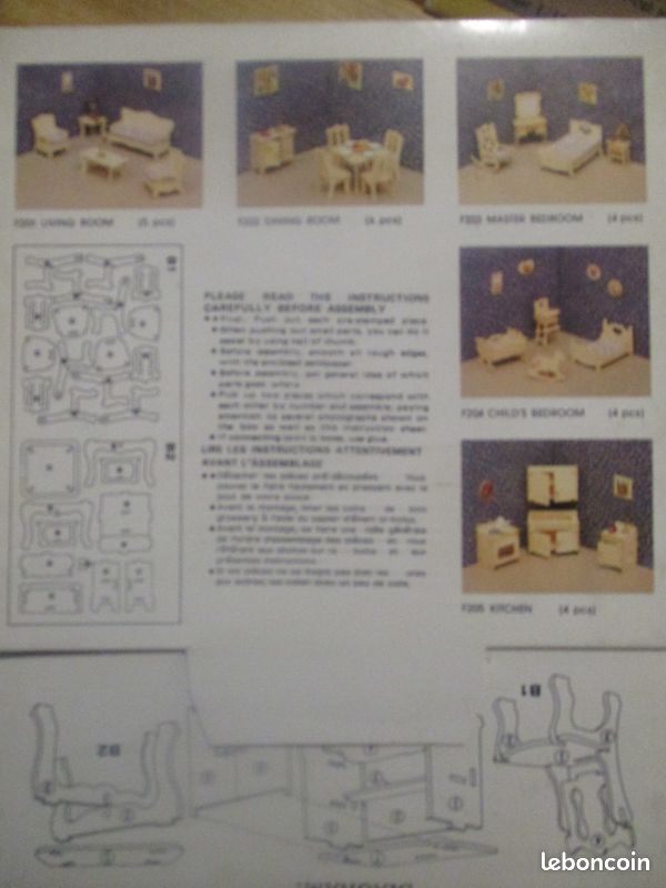 Lot kit meuble en bois pour maison de poupée (neuf) (PAZ) (image 5)