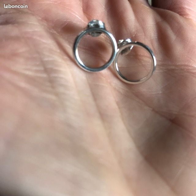 Boucles d'oreilles cercles argent 925 (image 2)
